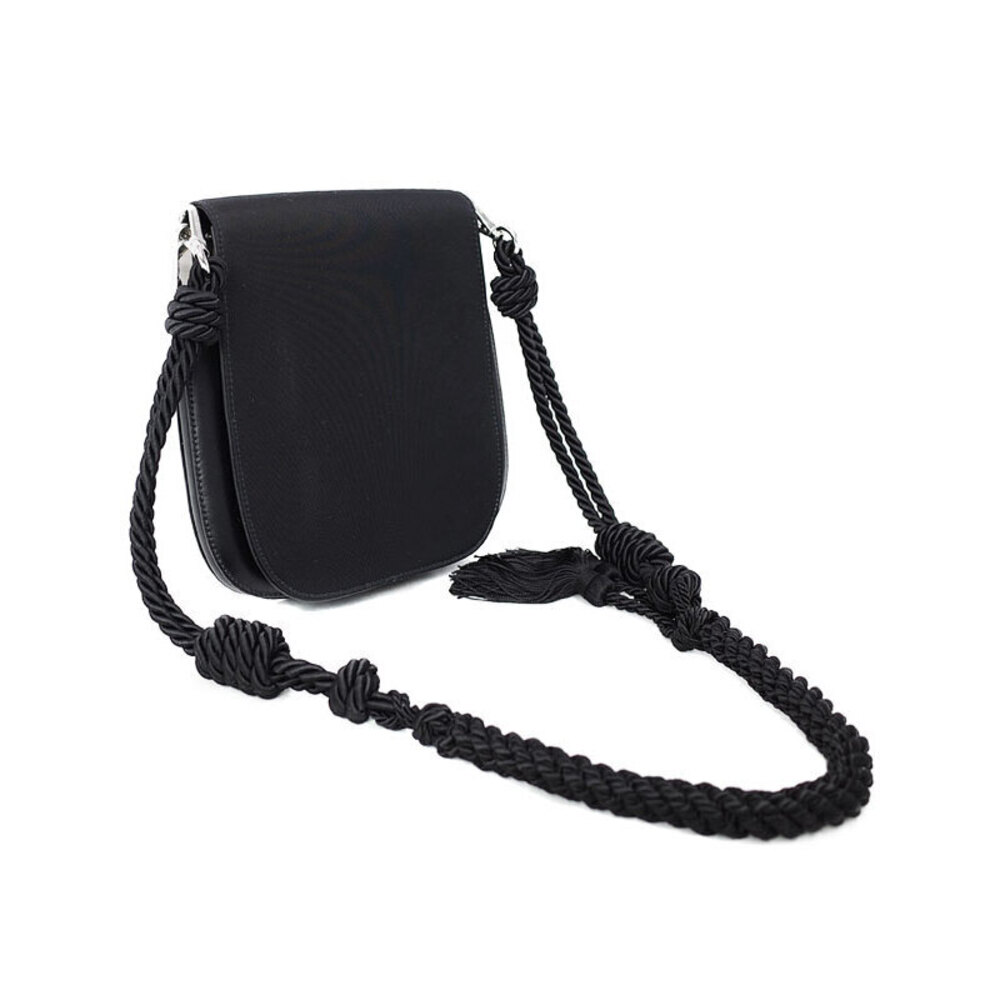 Prada Black Bag Fringe Embroidered Shoulder